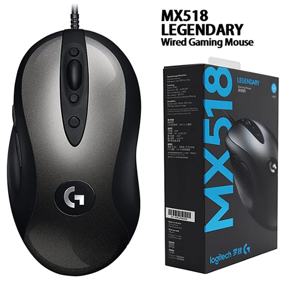 Оригинальная мышь logitech G403/G502/MX518/G402/G302/G102/G300s Проводная игровая мышь с поддержкой настольного компьютера/ноутбука Windows 10/8/7 - Цвет: MX518