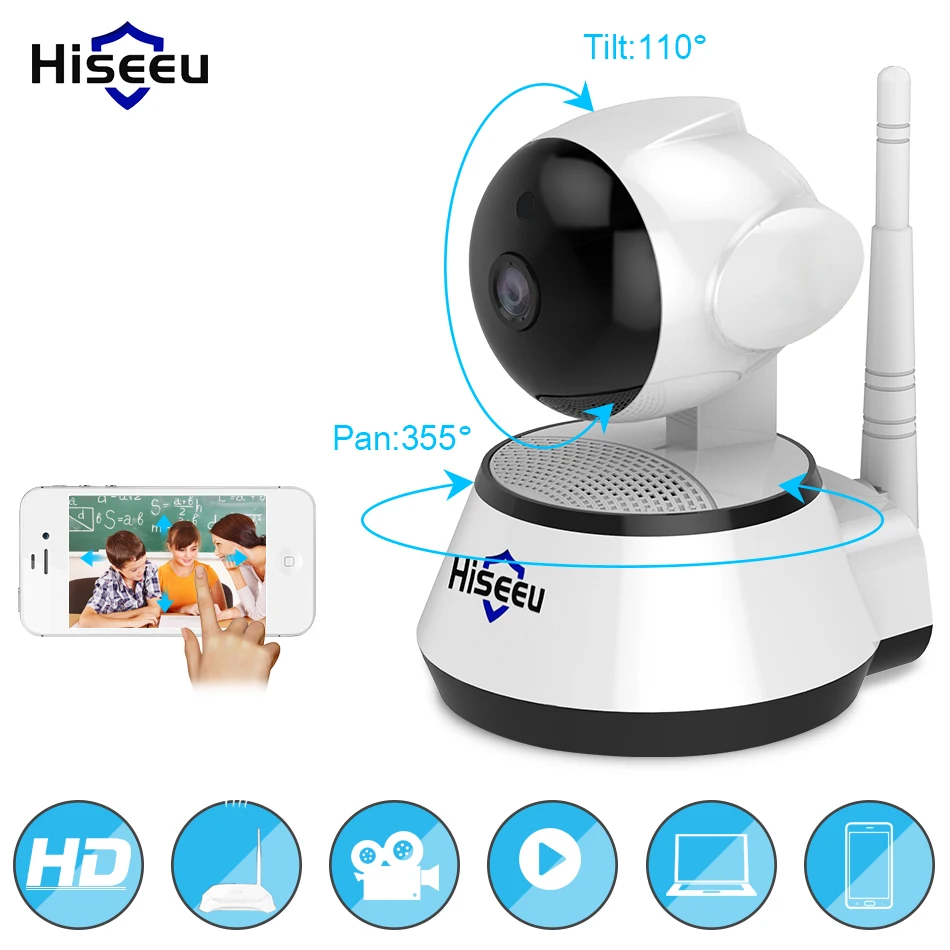online Casa de Segurança Câmera IP Sem Fio Wi fi Inteligente Câmera WI FI Hiseeu Gravação de Áudio Vigilância Monitor Do Bebê HD Mini Câmera de CFTV 1080 p