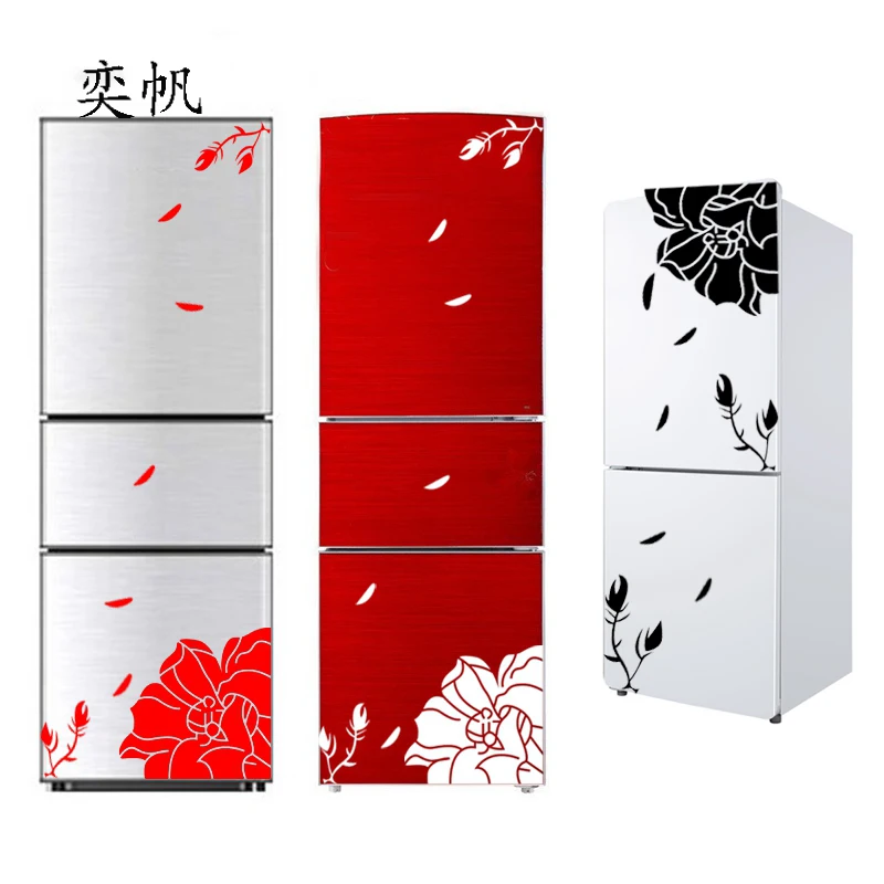 

One Set High Quality Magnolia Flower Refrigerator Sticker Home Decoration Elegant Magnolia Floral Wall Sticker Art Mural