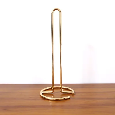 Скандинавский светильник, роскошная железная бумажная вешалка для полотенец, украшения, обеденный стол, кухонный, для ванной комнаты, держатель рулона, толстая стоящая стойка для хранения салфеток - Цвет: French gold