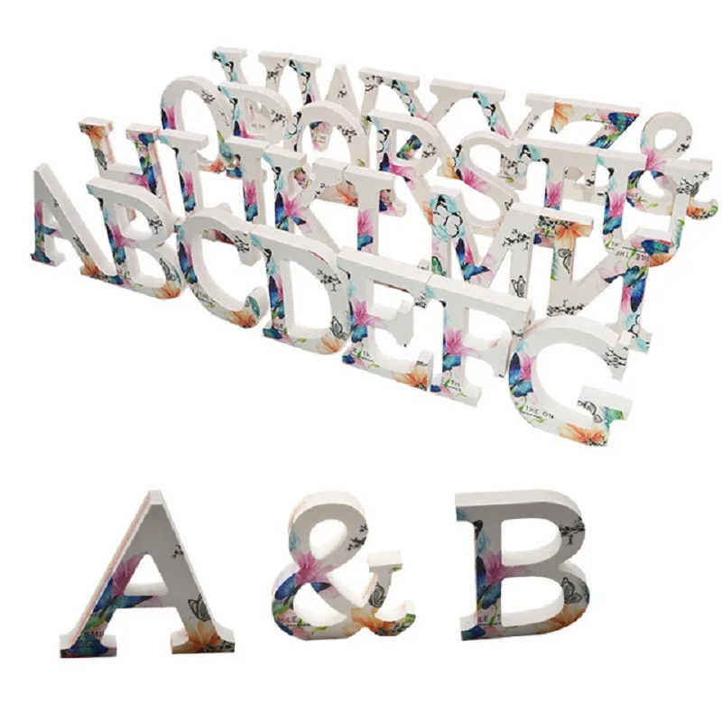 

1pcs Wood Wooden Letter Happy Birthday Letters Alphabet Word Wedding Decoration DIY Craft Baby Shower English Letter Home Decor