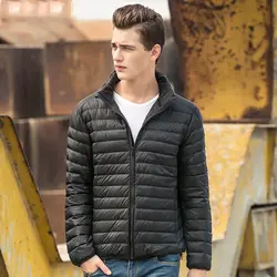 2019 зимняя Модная брендовая легкая куртка на утином пуху Мужская Корейская уличная пуховая куртка водонепроницаемая Теплая мужская одежда