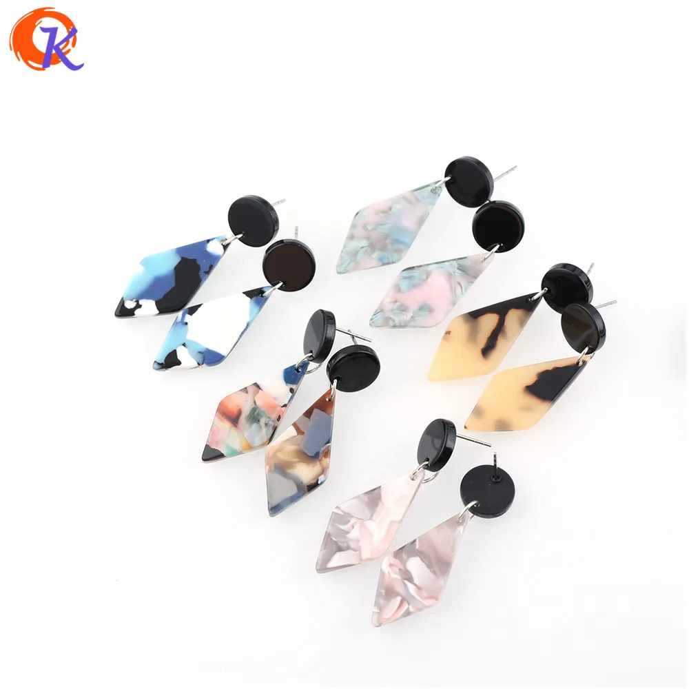 

Promotion Real Orecchini Pendientes Mujer Brincos Smooth Rhombus Drop Earrings Acetic Acid Material For Elegant Design Jewelry