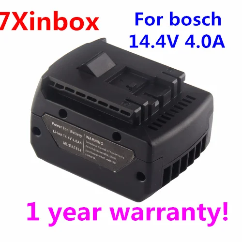 

7Xinbox 4000mAh 14.4V Lithium Cordless Drill Battery for Bosch Power Tool BAT607 BAT614 GSR 1440-LI,HDB180-02,PB360S,TSR 1080-LI