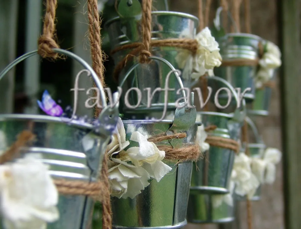 FREE SHIPPING 300pcs! Beautiful Galvanized Mini Bucket Party Favors