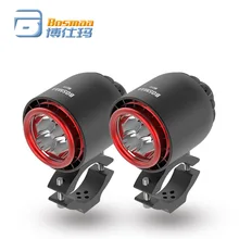  BOSMAA Motorcycle Turbo Spotlight LED Headlight 20W 3400LM 6000K White Headlamp Driving Hunting Fog Light 2SETS 