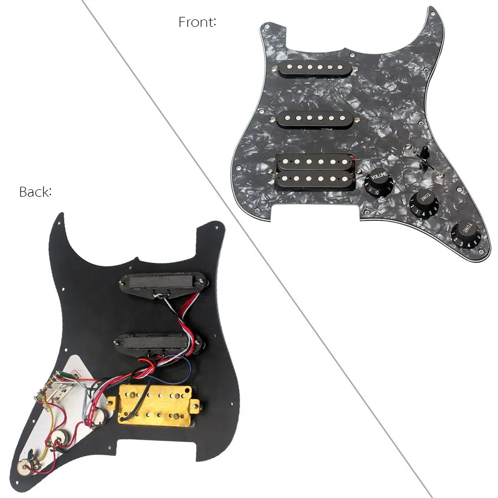 3 слойный SSH загруженный Prewired Humbucker Pickguard набор пикапов для электрогитары Черный