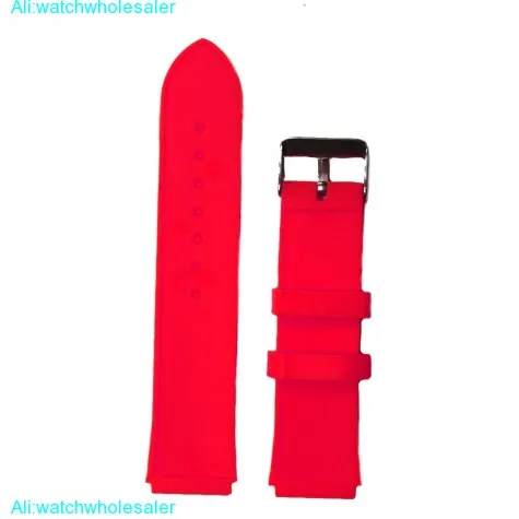 22mm Narural Neon Red Silicone Jelly Rubber Ladies Watch Band Straps WB1061F22JB