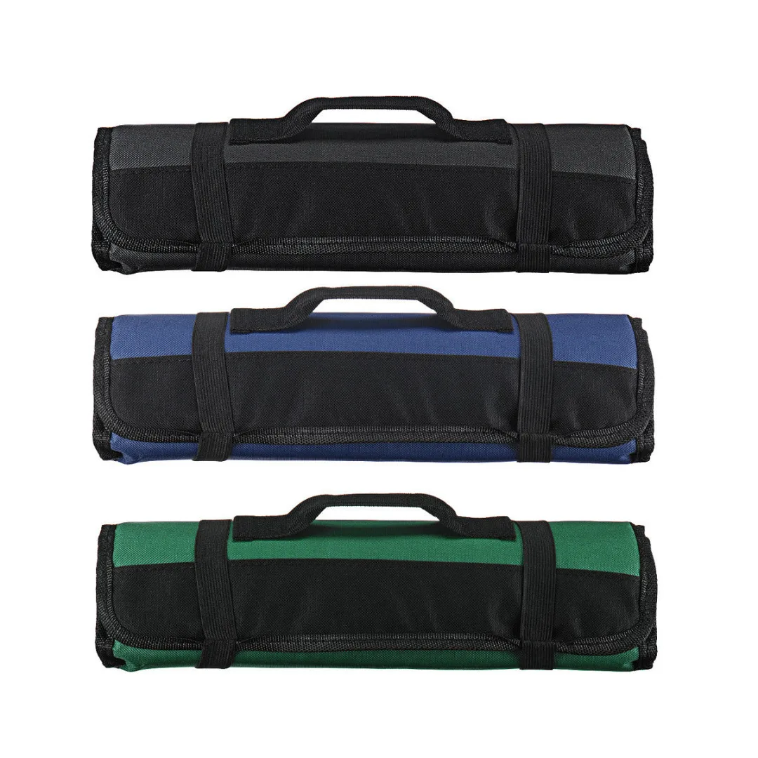 3 Color Choice Chef Knife Bag Roll Bag Carry Case Bag Kitchen Cooking Portable Durable Storage 22 Pockets Black Blue Green