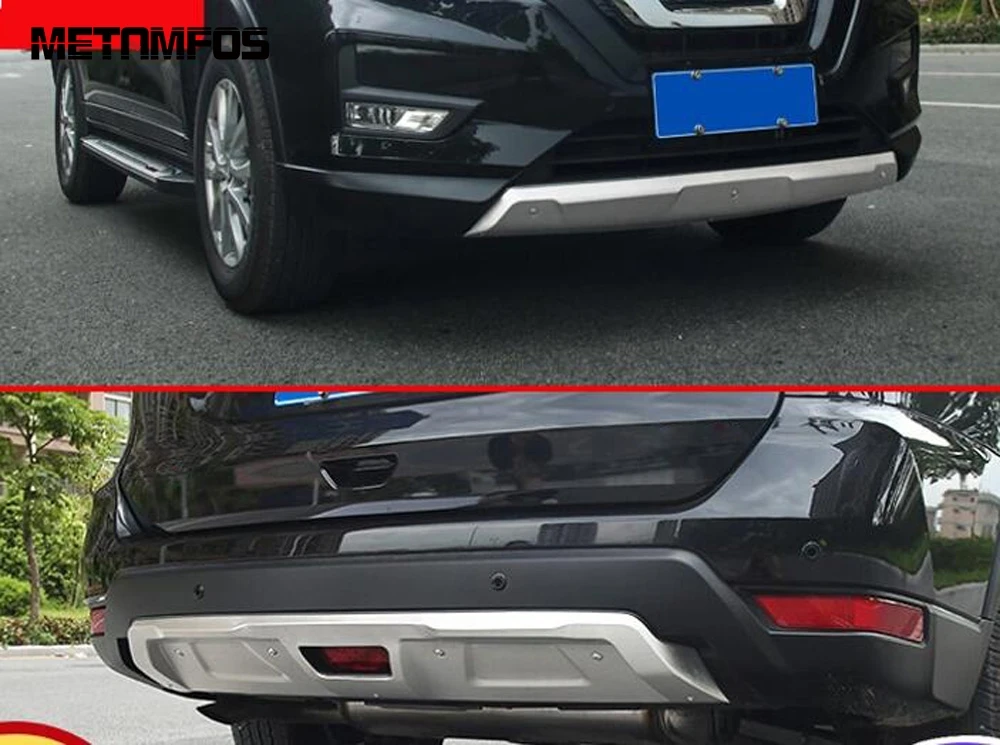 

For Nissan X-trail X trail Rogue 2017 2018 2019 Accessories Stainless Steel Front Bumper Plate Rear Trunk Guard Trim Sticker