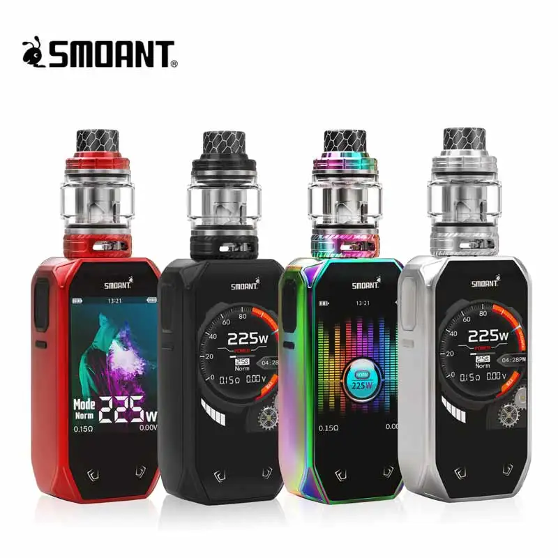 E Cigarette kit SMOANT Naboo 225W kit Touch Button Design Max 225W 2.4 inch HD screen with 4ml/2ml large capacity tank atomizer
