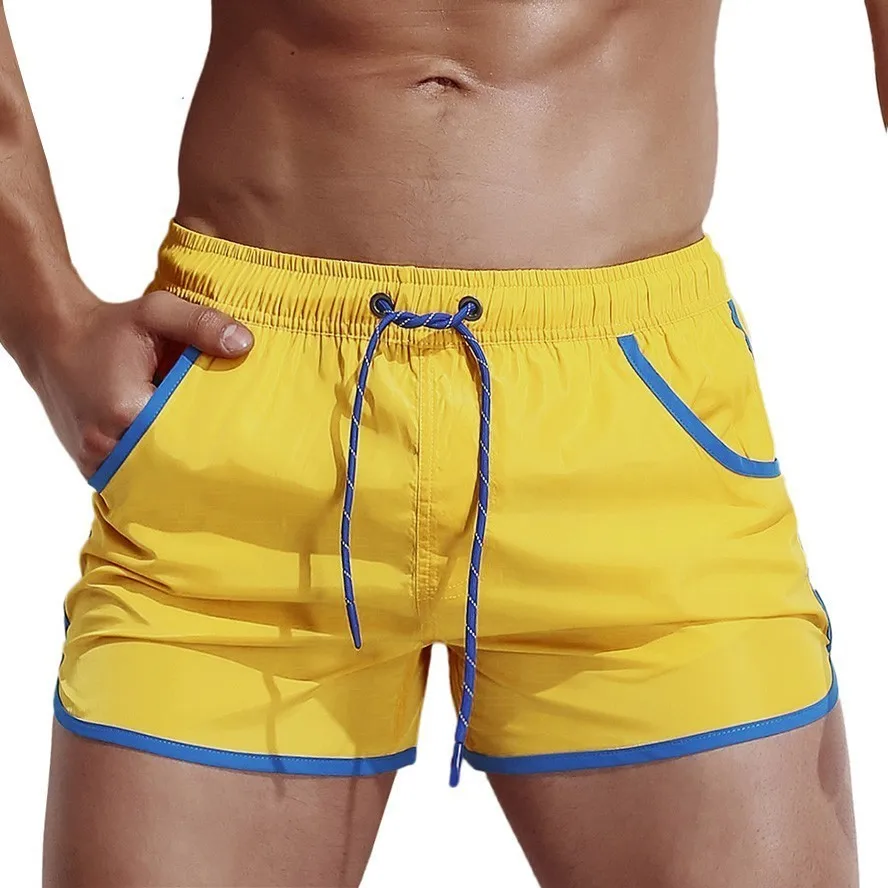 Sexy Swimsuit Men Swimwear Men Board Shorts Beach Surf Pocket Swimming ...