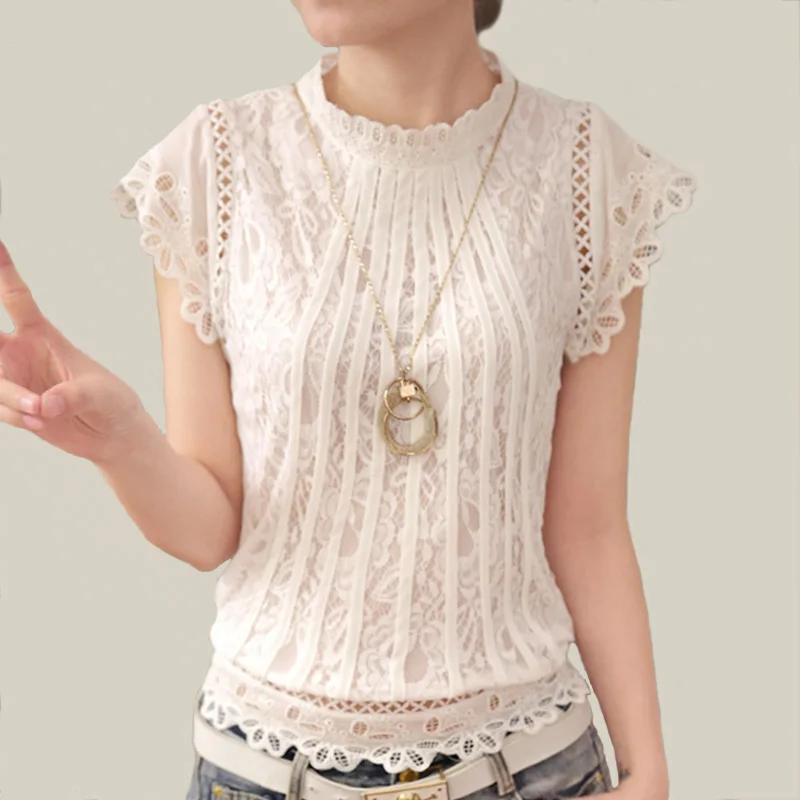 Блузка женская летняя белая с коротким рукавом|white blouse shirt|blouse shirtlace |