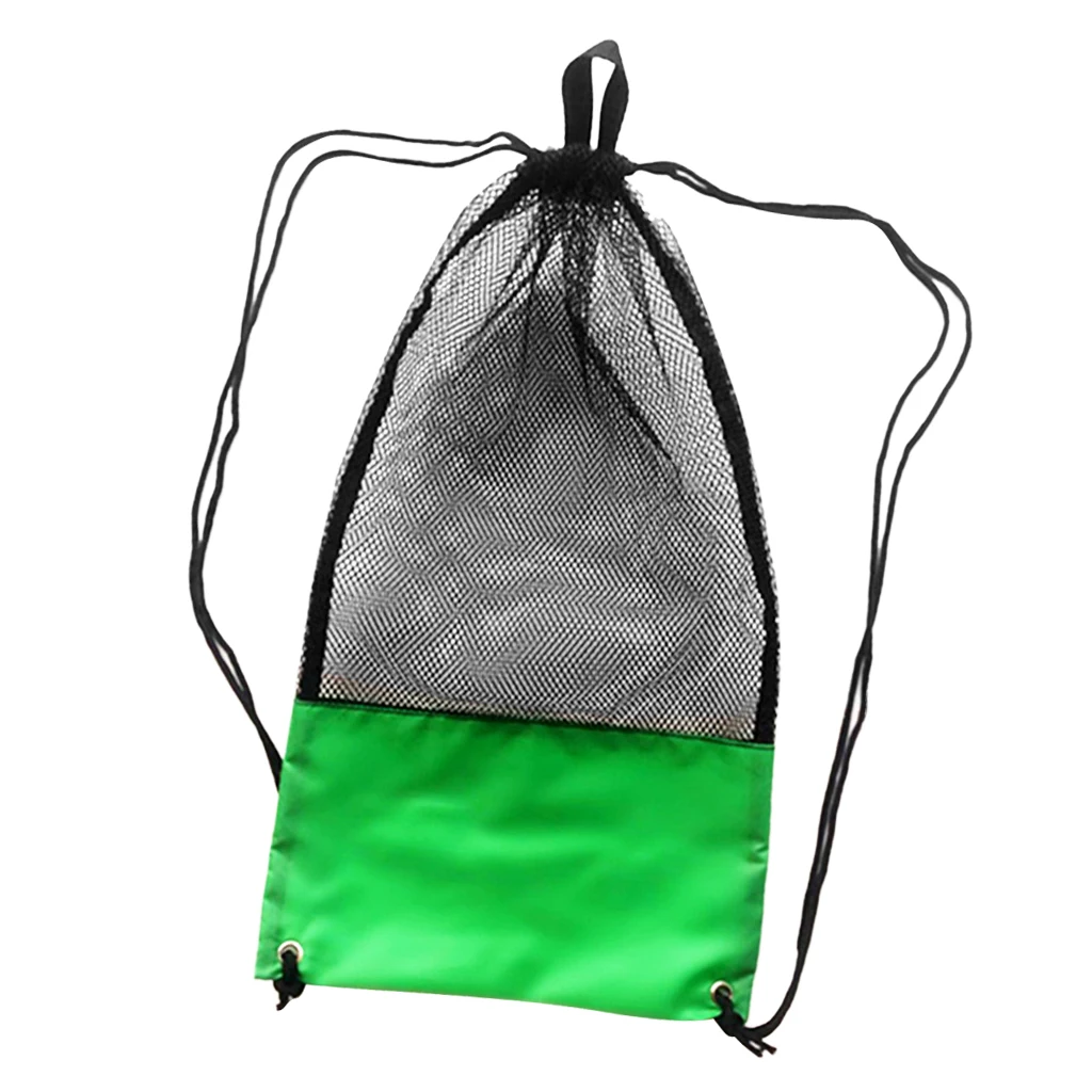 Scuba Diving Snorkeling Swimming Fins Mesh Gear Drawstring Bag Shoulder Strap Pool Swimming Accessories