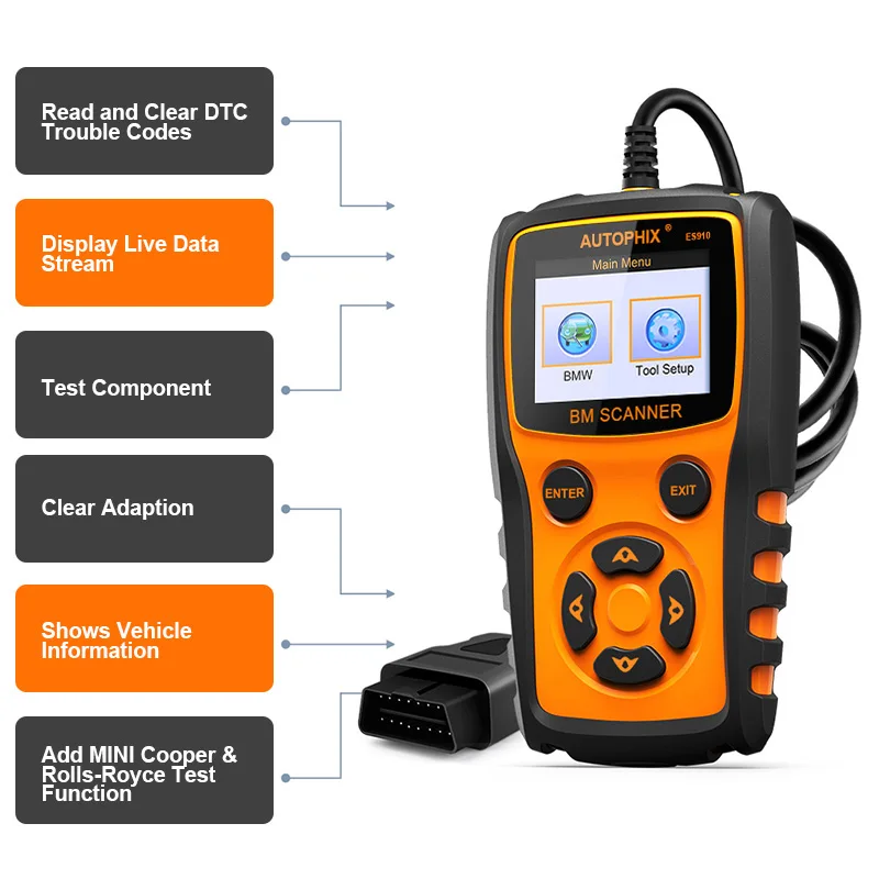 Autophix ES910 OBD2 автомобильный сканер ABS подушка безопасности EPB передача ODB2