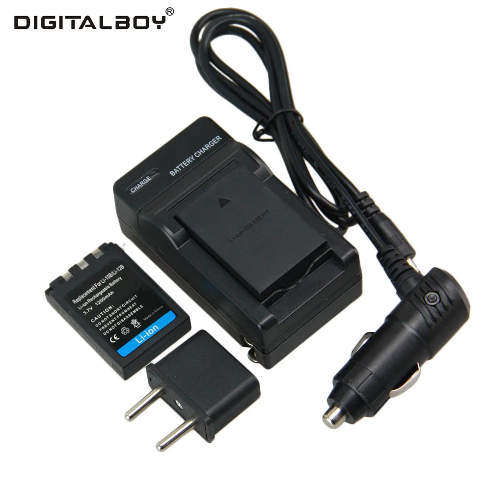 2PCS Battery+Charger LI 10B LI 10B LI10B Rechargeable Li ion Battery