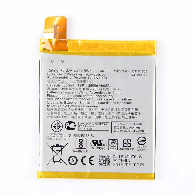 

Original High Capacity C11P1606 Battery For ASUS Zenfone 3 Laser 5.5" ZC551KL 3000mAh
