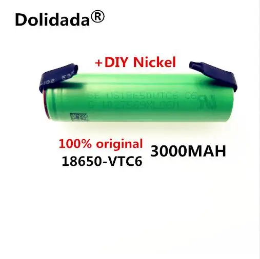10 шт. Dolidada 3,7 в 3000 мАч литий-ионная перезаряжаемая 18650 батарея для us18650 vtc6 батарея 30A 3000 мАч+ DIY никель