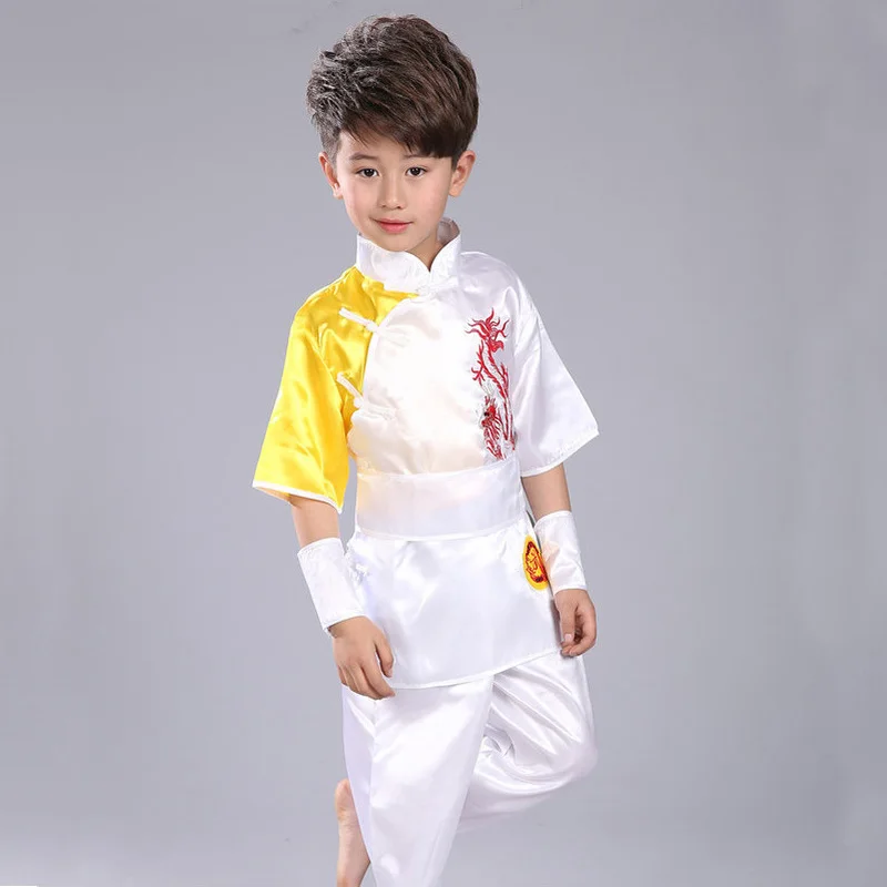 Детский костюм для девочек, тхэквондо, добок, ушу, кимоно, одежда для дзюдо, китайский костюм кунг-фу, одежда для Тай-Чи, форма для боевых искусств - Цвет: White
