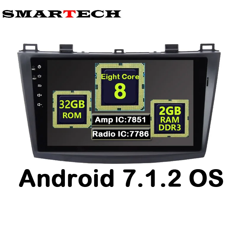 

SMARTCH 9" IPS 8-Core 2 Din Android 7.1.2 For Mazda 3 2009-2014 GPS Navigation With Video Wifi Bluetooth Car Stereo Radio Player