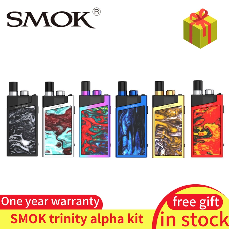 

Original SMOK Trinity Alpha Kit Pod System kit with 1000mAh built-in battery 2.8ml Cartridge Nord Mesh MTL Coil vs orion DNA