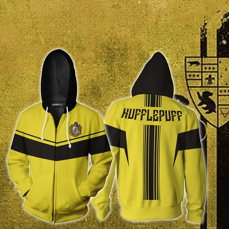 Wizardry Ravenclaw Gryffindor Hufflepuff Slytherin 3D худи с принтом Харадзюку уличная мужская Толстовка Унисекс Мужская одежда