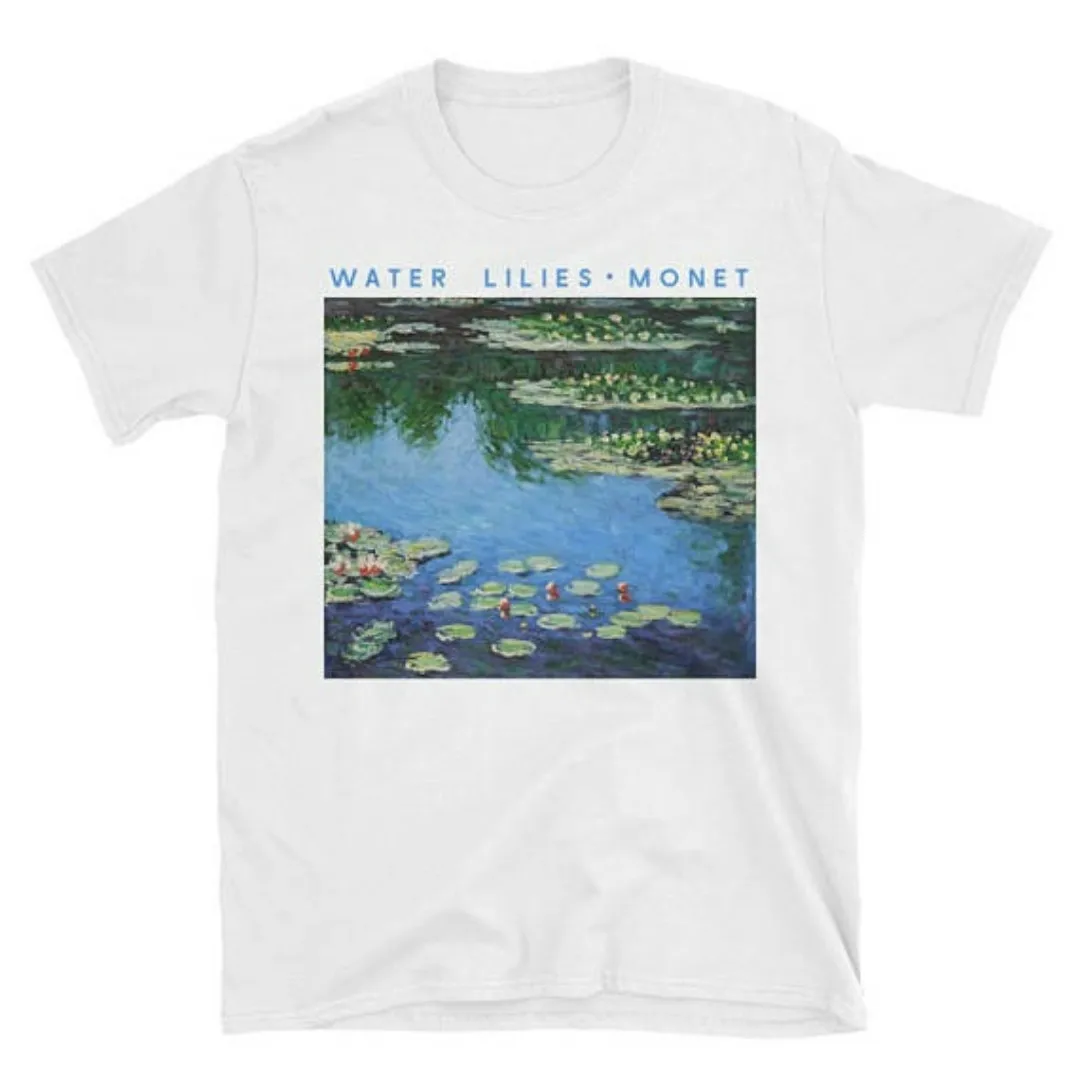 Kaufen Claude Monet Seerosen t shirt Damen Sommer Tops Tees Tumblr Grafik Shirts Kunst Ästhetischen Kurzarm Weiß tshirt