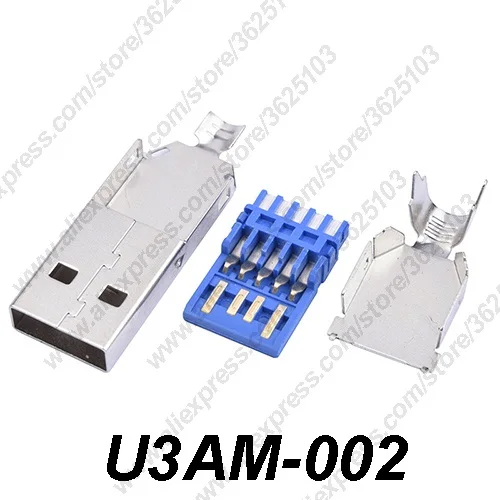 5 uds U3AM-002/U3AM-003 conector USB 3,0 de 3IN1 hombre Jack hembra de carga de alta velocidad de transferencia de datos USB 3,0 Jack