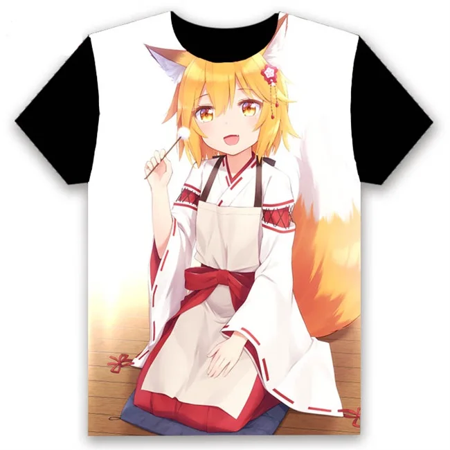 Модная мужская футболка, аниме Sewayaki Kitsune no Senko-san Nakano, косплей, короткий рукав, унисекс, повседневная черная футболка, Harajuku, топы - Цвет: 12