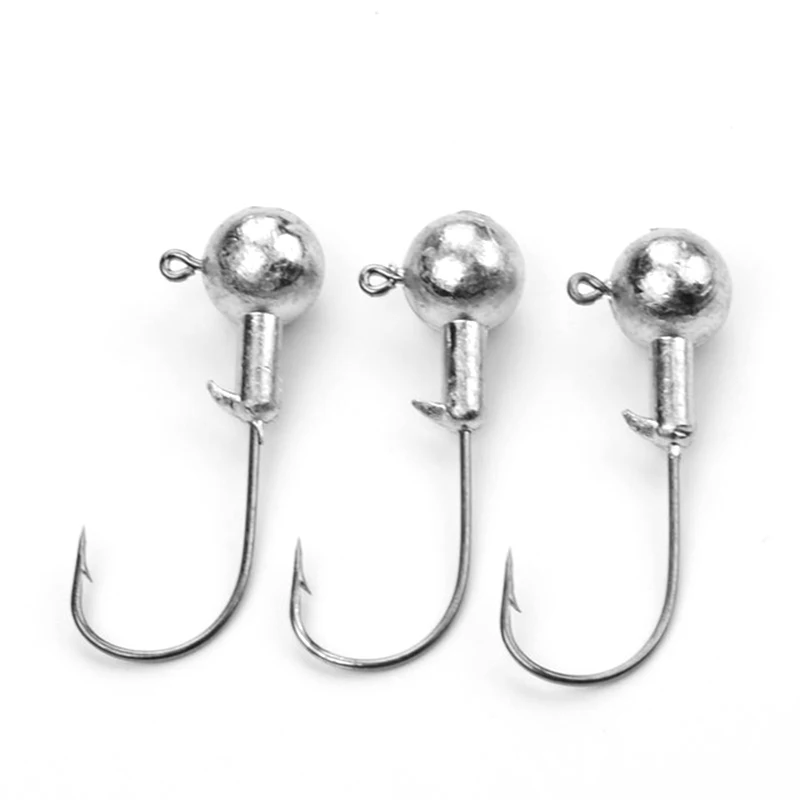 

50PSC/Lot 1.5g/2g/3.5g/5g/7g Lead Head Hook Jigs Bait Fishing Hooks for Soft Lure Fishing Tackle