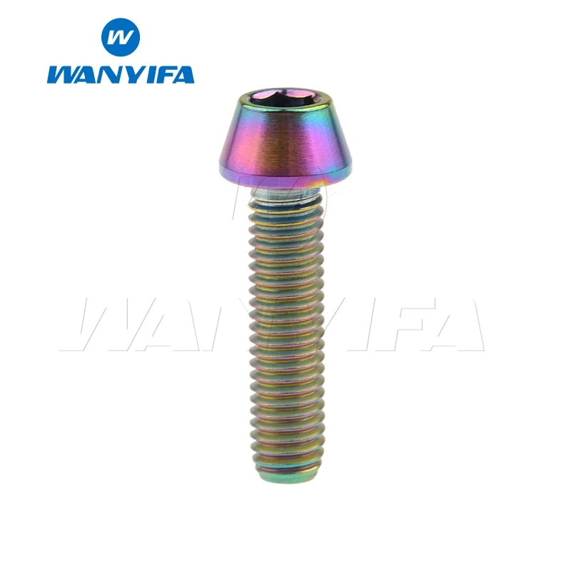 Wanyifa M5x9 15, 16, 18, 20, 25 30 35, 40 45 50 55 60 мм шестигранный ключ конической головкой Винт с титановым болтом для Велосипедный вынос руля