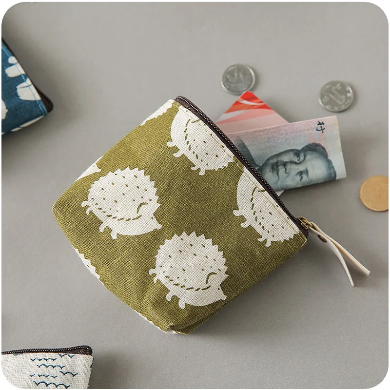 Ladies Canvas Classic Retro Small Change Coin Purse Little Key Car Pouch Money Bag Cheapest Girl's Mini Short Coin Holder Wallet
