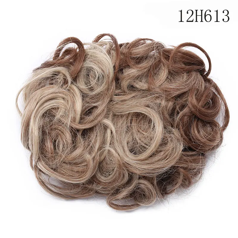 S-noilite, 1 шт., 14 цветов, короткие синтетические волосы, большой пучок, шиньон, два пластиковых гребня, заколки для наращивания волос, шиньон, аксессуары - Цвет: 12H613