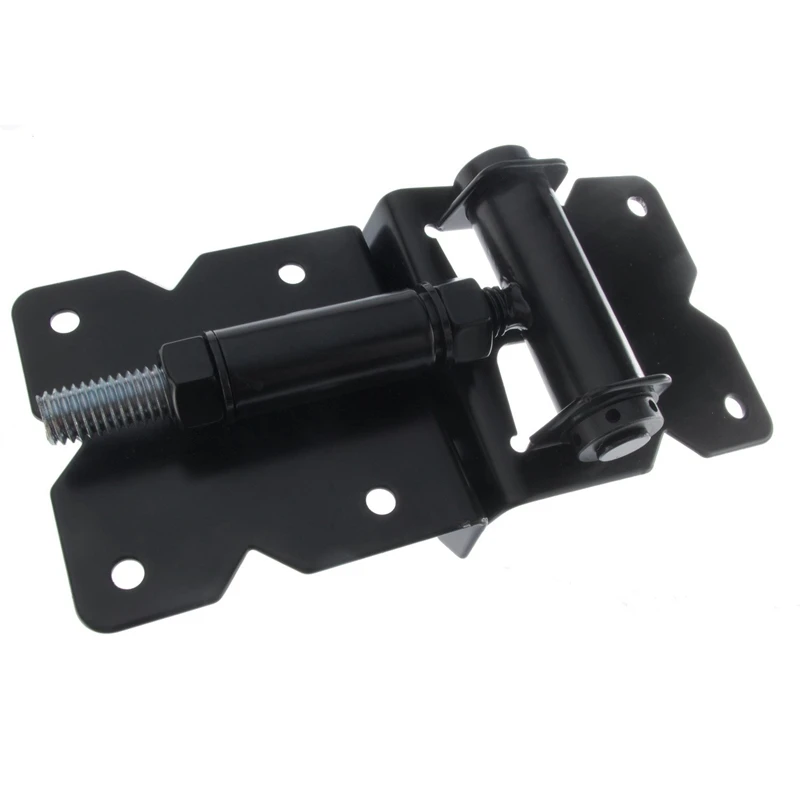 Self Closing Gate Hinge 2-Pack(Black Finish) |The Best Set of Vinyl Fence Gate Hinges|Adjustable to Stop Gate