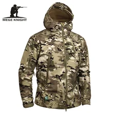Mege Marke Camouflage Military Männer Kapuzenjacke, haifischhaut Softshell Us-armee Taktische Mantel, Multicamo, Woodland, A-TACS, AT-FG