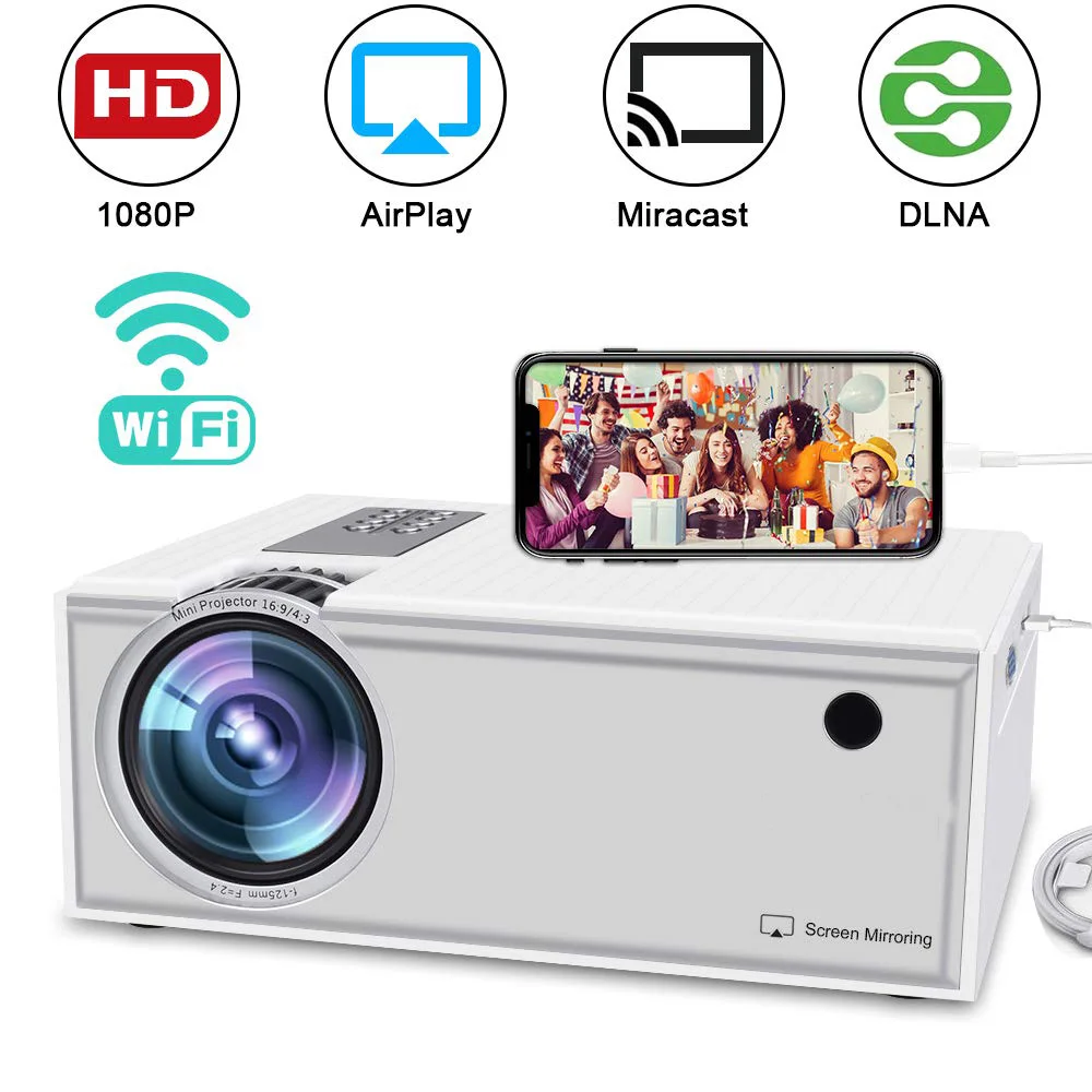 

LED Projector For Full HD 4K*2K Video Projector for Android for iOS Home Cinema Movie Beamer Proyector
