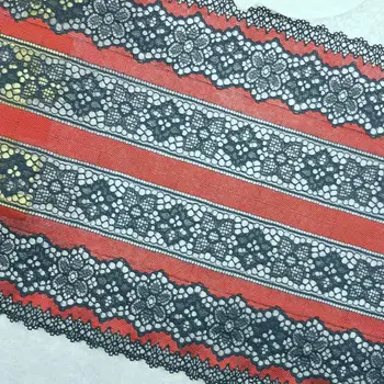 

#104 Strip Lace 24.5CM Wide 2 yards/lot Stretch Elastic Lace Edge Trim Sewing Supplies Handmade Ribbon Garments High Quality