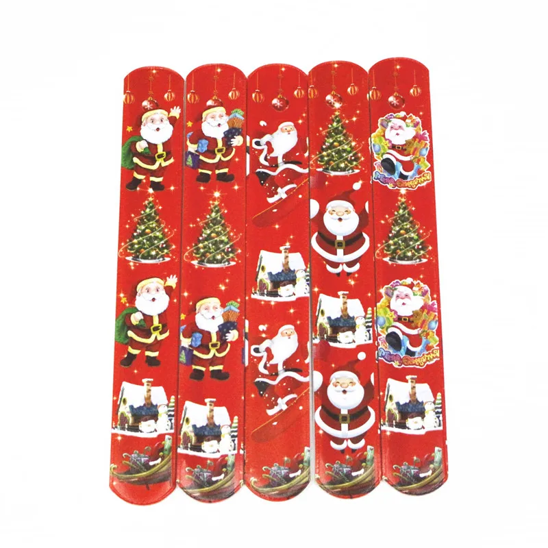 100 Мультяшные браслеты для детей, рождественские браслеты с Санта Клаусом для мальчиков и девочек - Окраска металла: SLB-2