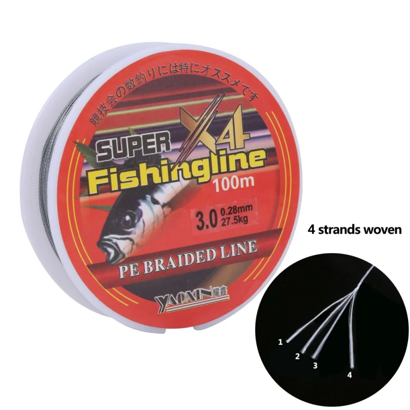

Fishing Line 4 Strands Strong PE Braided Fishing Wire for Sea Fishing 100m Multifilament Carp Leader Line Fishing AccessoriesNEW