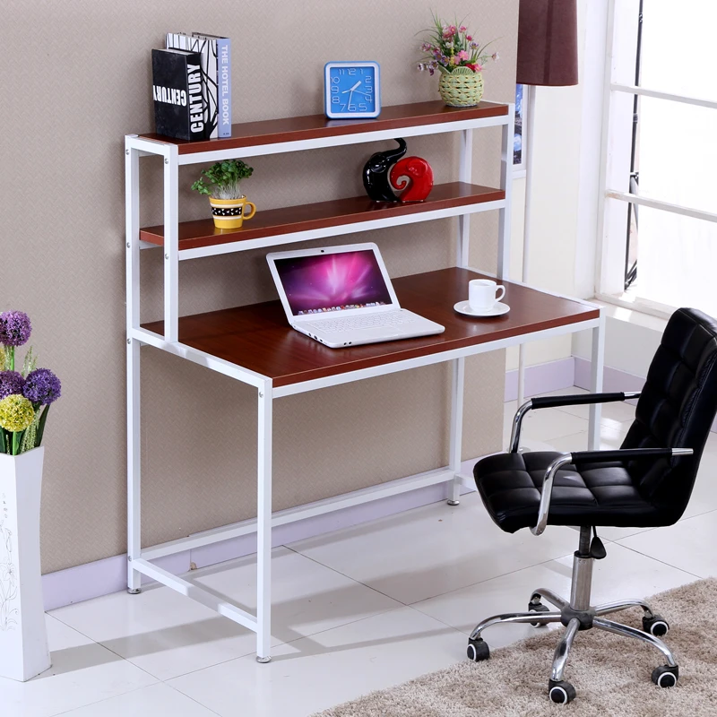 Simple wood desktop computer desk with bookcase combination can be ...