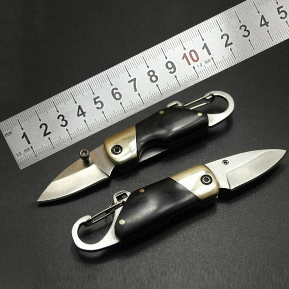 

Hiking camping mini folding knife outdoor survival portable stainless steel knife key chain pocket knife nylon bag