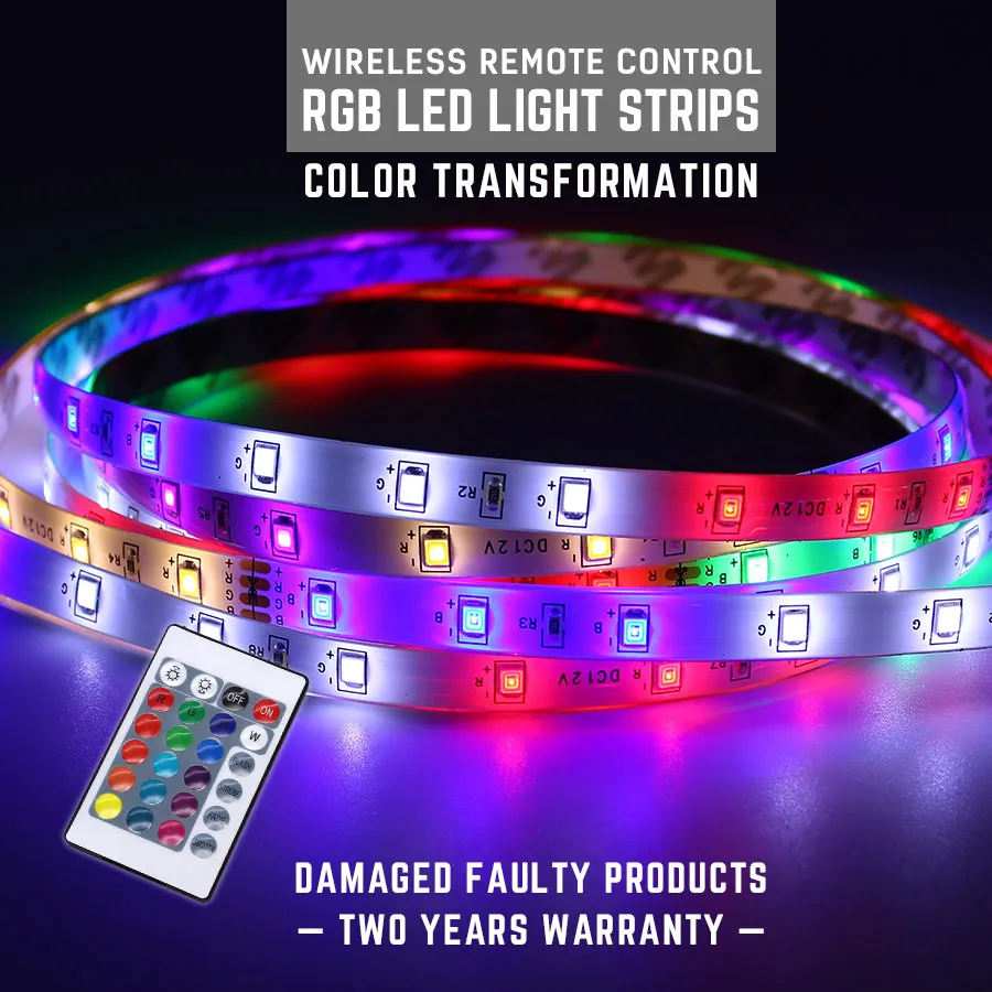 

LED Light Strip AC100-240V 5M LED RGB Remote Control Strip Light DIY Decorative Lamp TV Background Lighting Home Decor Lights