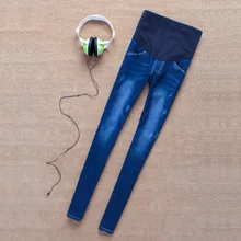 Brand New Fashion and Stylish Pregnant Women Elastic Stretchy Cotton Jeans Denim Pencil Pants Maternity Trousers