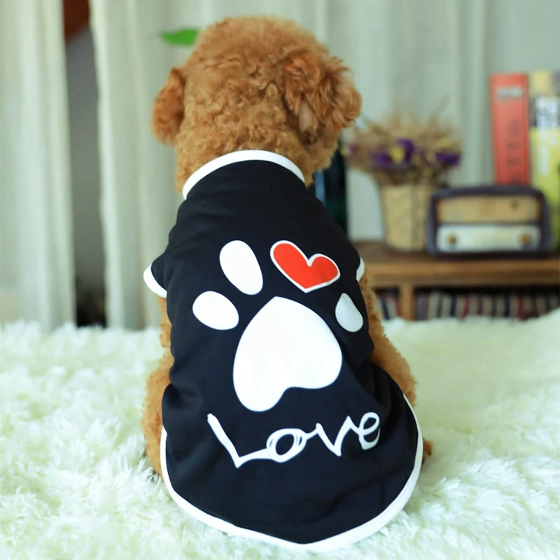 Одежда для домашних животных, аксессуары для собак, летняя тонкая жилетка с надписью «LOVE», «Footprint»
