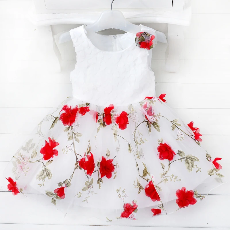 

Wholesale print floral kids party dress high quality flower dresses with pure cotton inside  6pcs/1lot  T264