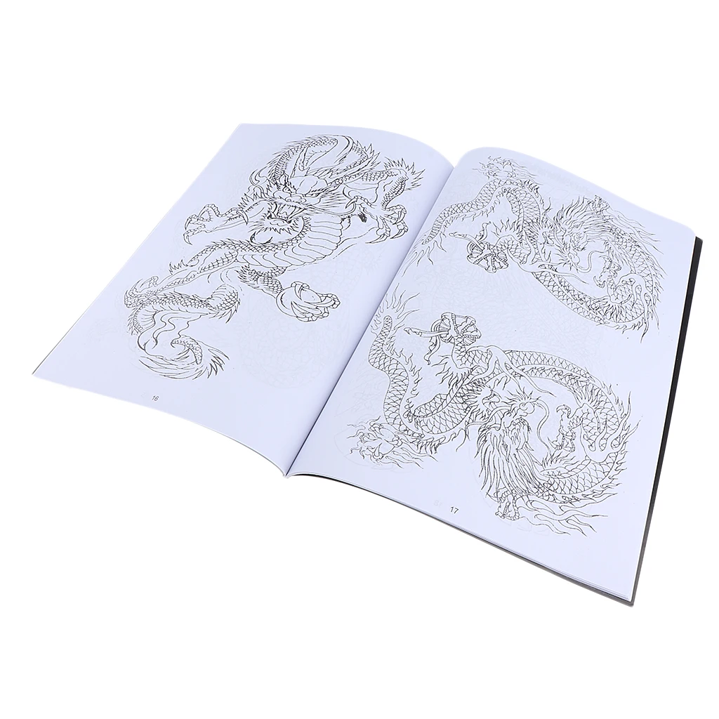 Восточное боди-арт тату флэш Дракон справочный узор рукописные книги 48 страниц