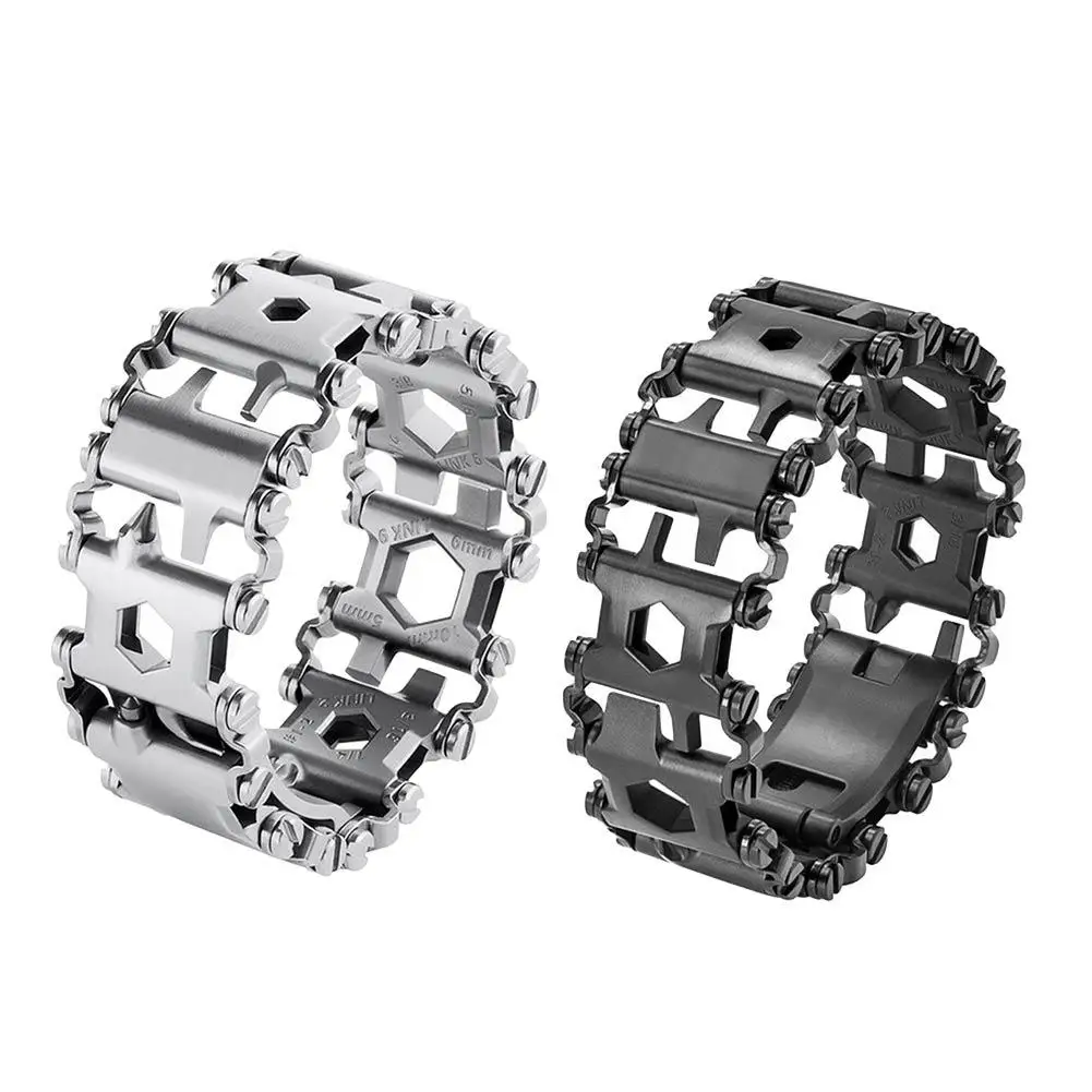 

2018 New Wearable Stainless Steel Bracelet Tool Multi-Purpose Wristband Screwdriver Metal Bracelet Tool