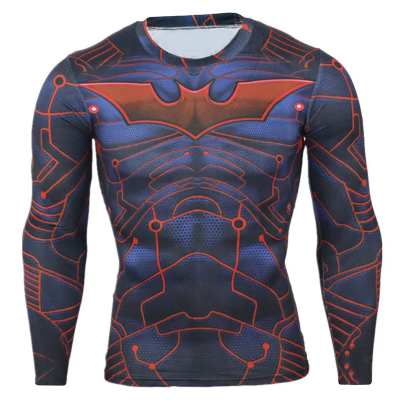 Супермен Мститель пантера Муравей Человек человек паук рубашка для бега мужские футболки обтягивающие с длинным рукавом фитнес-спорт футболка
