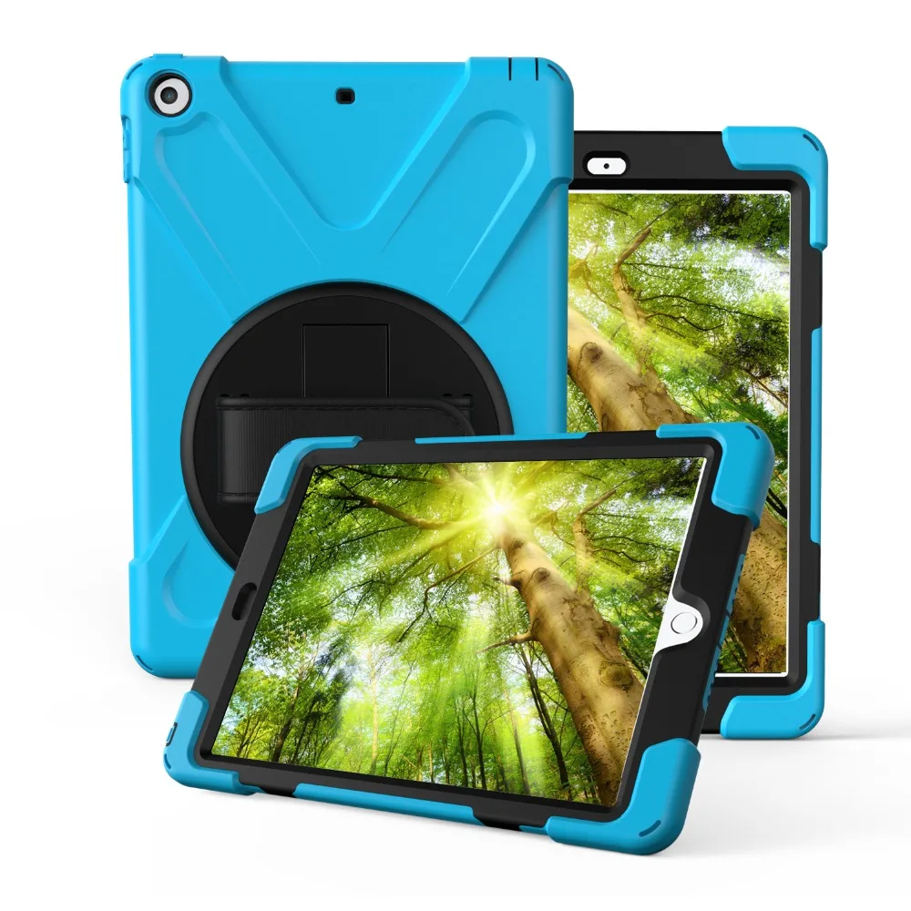 

Case For iPad 9.7 inch 2017/2018 release A1822 A1823 A1893 A1954 ZAIWJ Safe Kids Armor At Soft Shockproof Silicone + Hard Cover