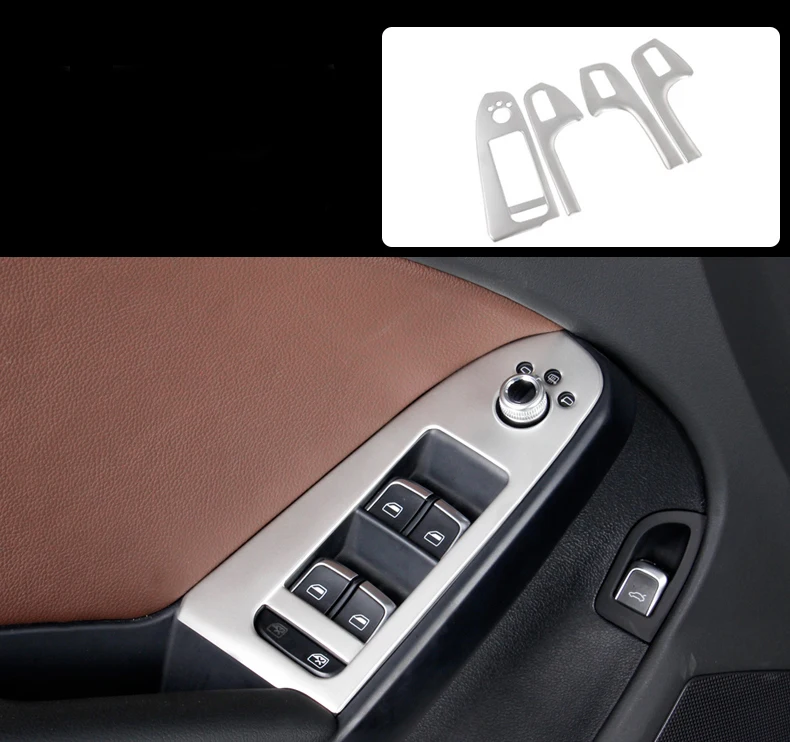 Крышка панели CD из нержавеющей стали, отделочная панель, консоль переключения передач, полоски-накладки, внутренняя розетка кондиционера, для Audi A4 B8 2010